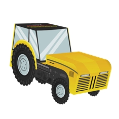 Tractor Shaped Standard Gift Box | Multiple Colours | Plain or Personalized-Yellow